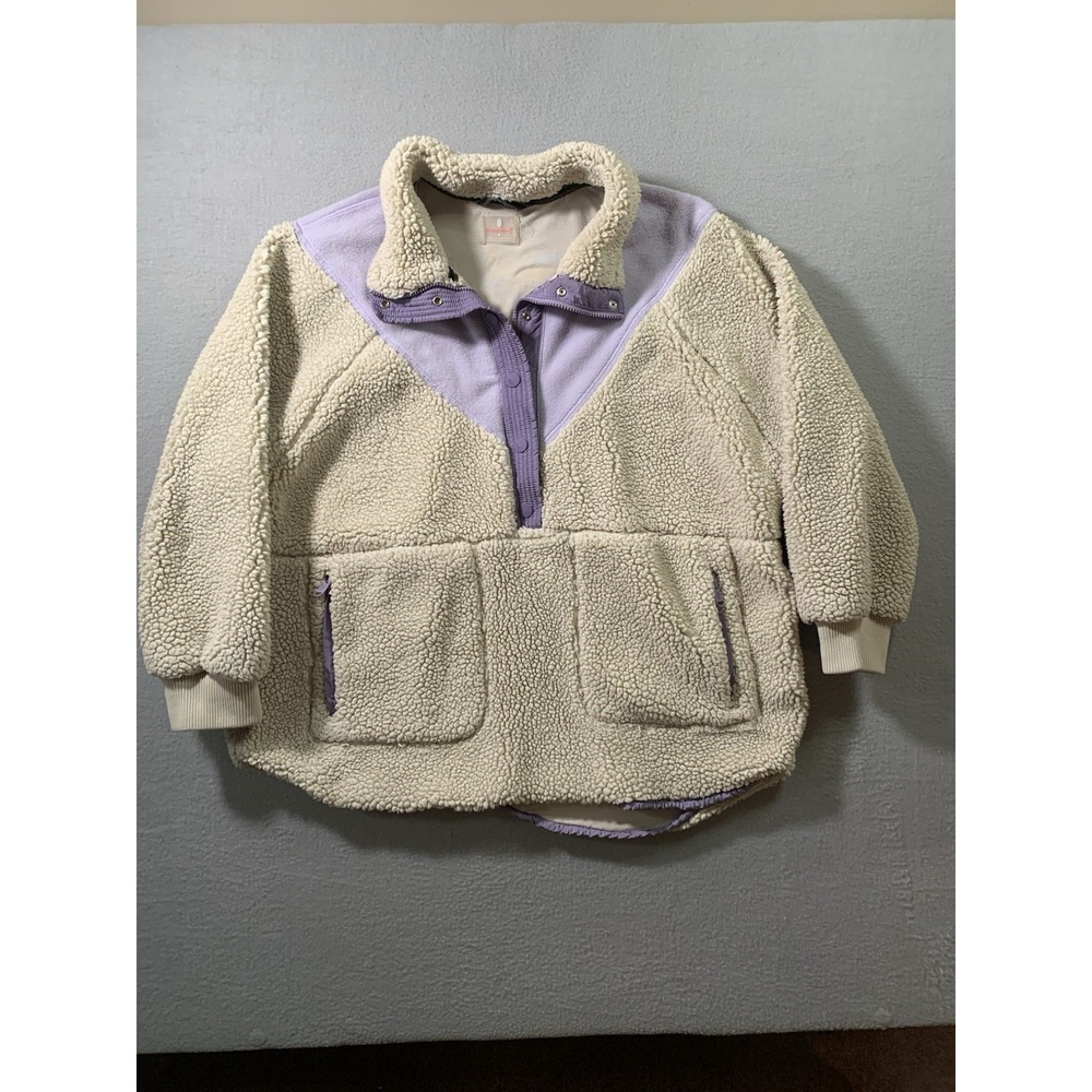 FP Movement Free People Hit The Slopes Fleece Jacket Medium Sherpa Teddy Snap M